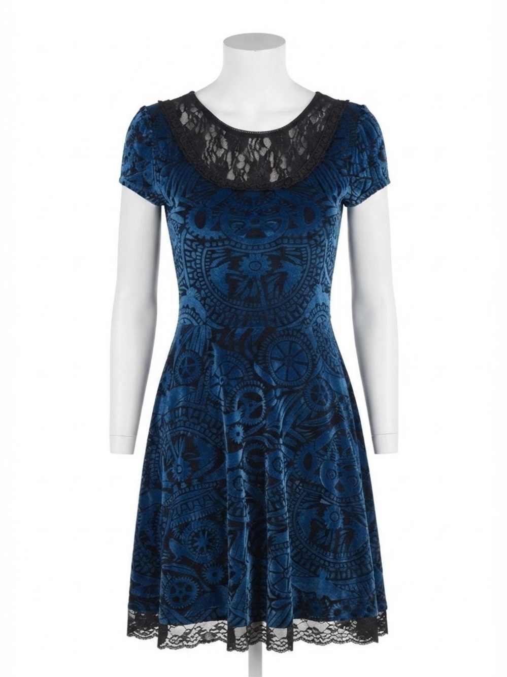 Miss Peregrine's Hot Topic by Midnight Hour Burnout Velvet Dress 2016 Medium